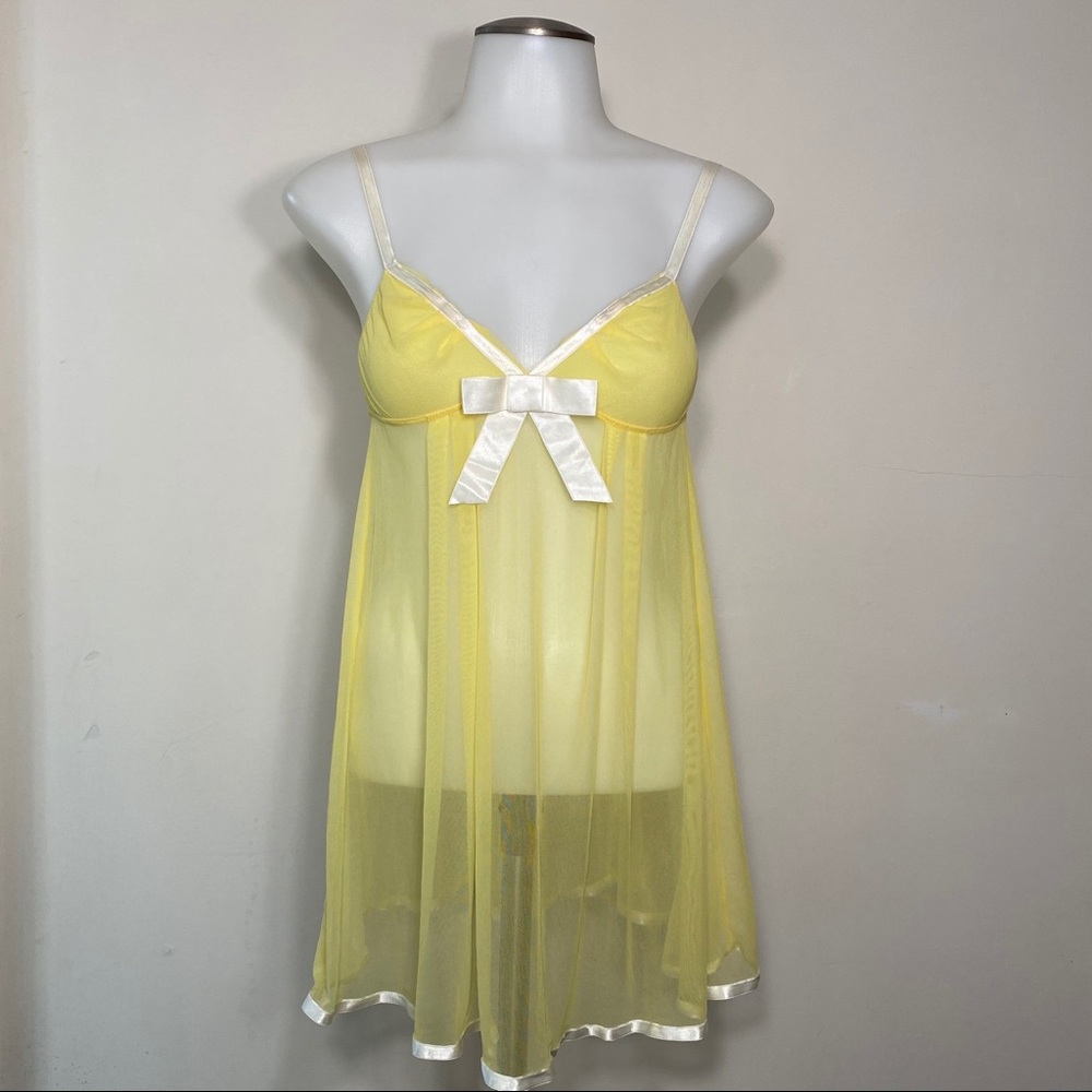 NWT Victoria’s Secret Sheer Yellow Teddy